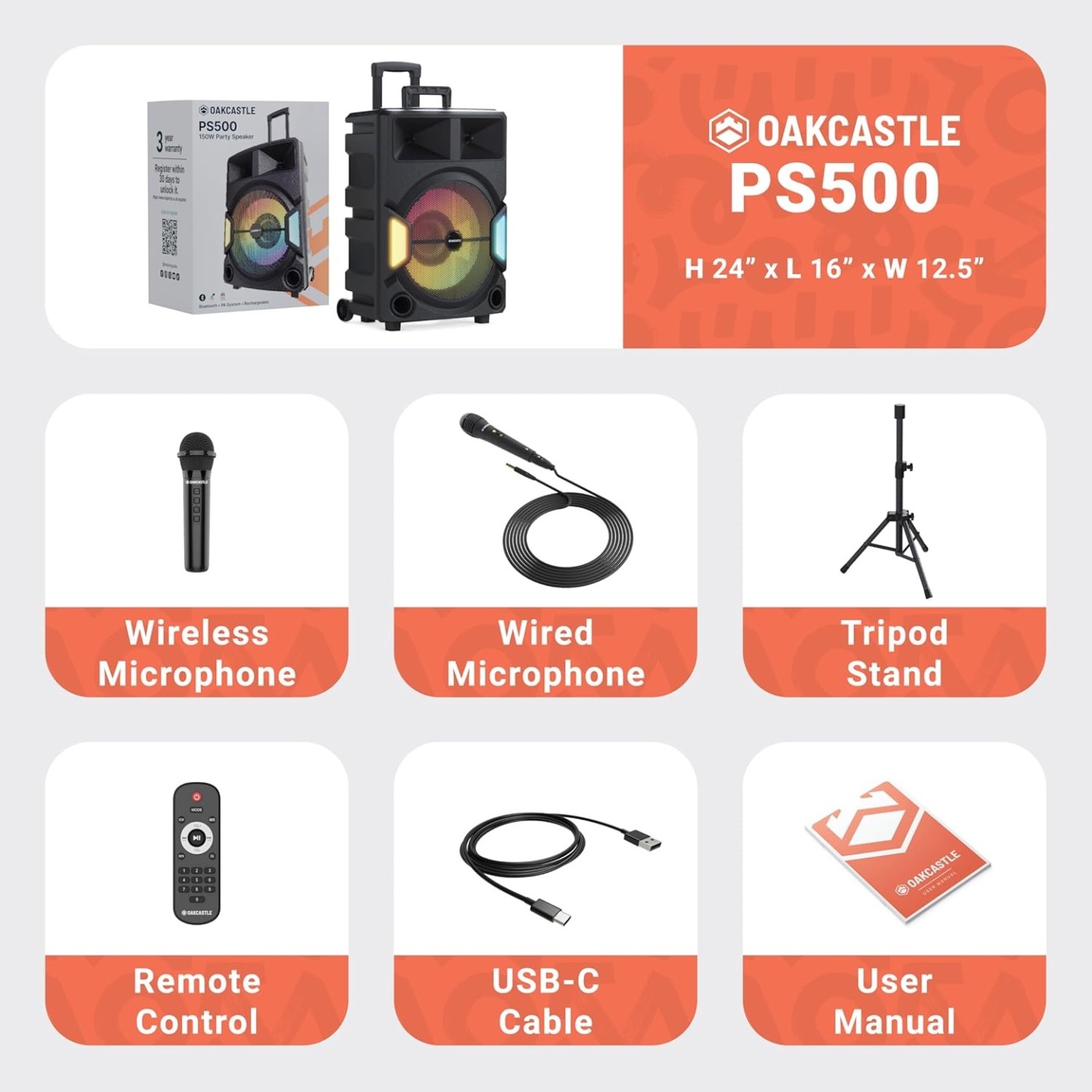 Majority Speakers Portable Karaoke - PS500 - 150W, 2xMic + Tripod — Buy in Cyprus with Fast Delivery