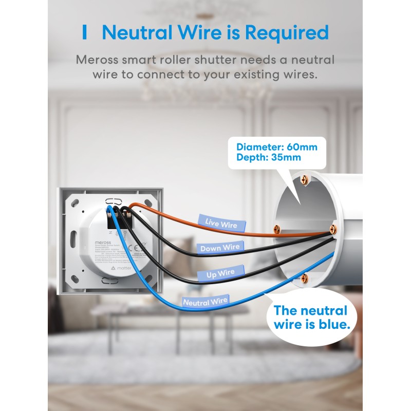 Buy Meross Homekit Smart Wi-Fi Roller Shutter 5A Mechanical - MRS105 - (Matter) in Cyprus, Nicosia, Limassol, Larnaka, Pafos