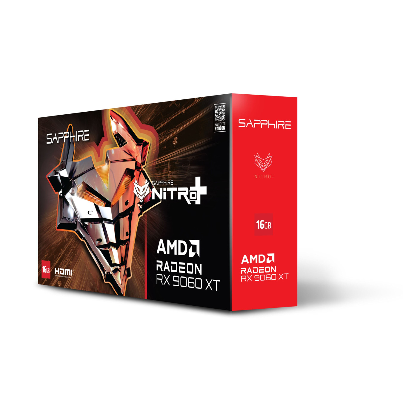 Sapphire NITRO+ Radeon RX 9060 XT - 8GB GDDR6, 3320 MHz Boost, PCIe 5.0, Grey, Tri-X Triple-Fan