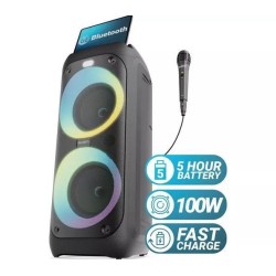 Buy Majority Speakers Portable Karaoke - P200 - 100W Wire Mic BT USB RGB UK in Cyprus, Nicosia, Limassol, Larnaka, Pafos