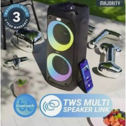 Buy Majority Speakers Portable Karaoke - P200 - 100W Wire Mic BT USB RGB UK in Cyprus, Nicosia, Limassol, Larnaka, Pafos