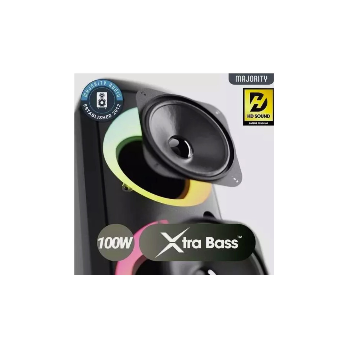 Majority Speakers Portable Karaoke - P200 - 100W Wire Mic BT USB RGB UK — Buy in Cyprus with Fast Delivery