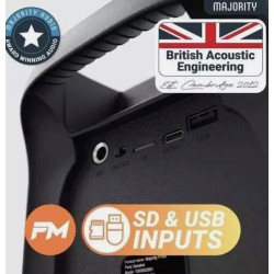 Buy Majority Speakers Portable Karaoke - P200 - 100W Wire Mic BT USB RGB UK in Cyprus, Nicosia, Limassol, Larnaka, Pafos