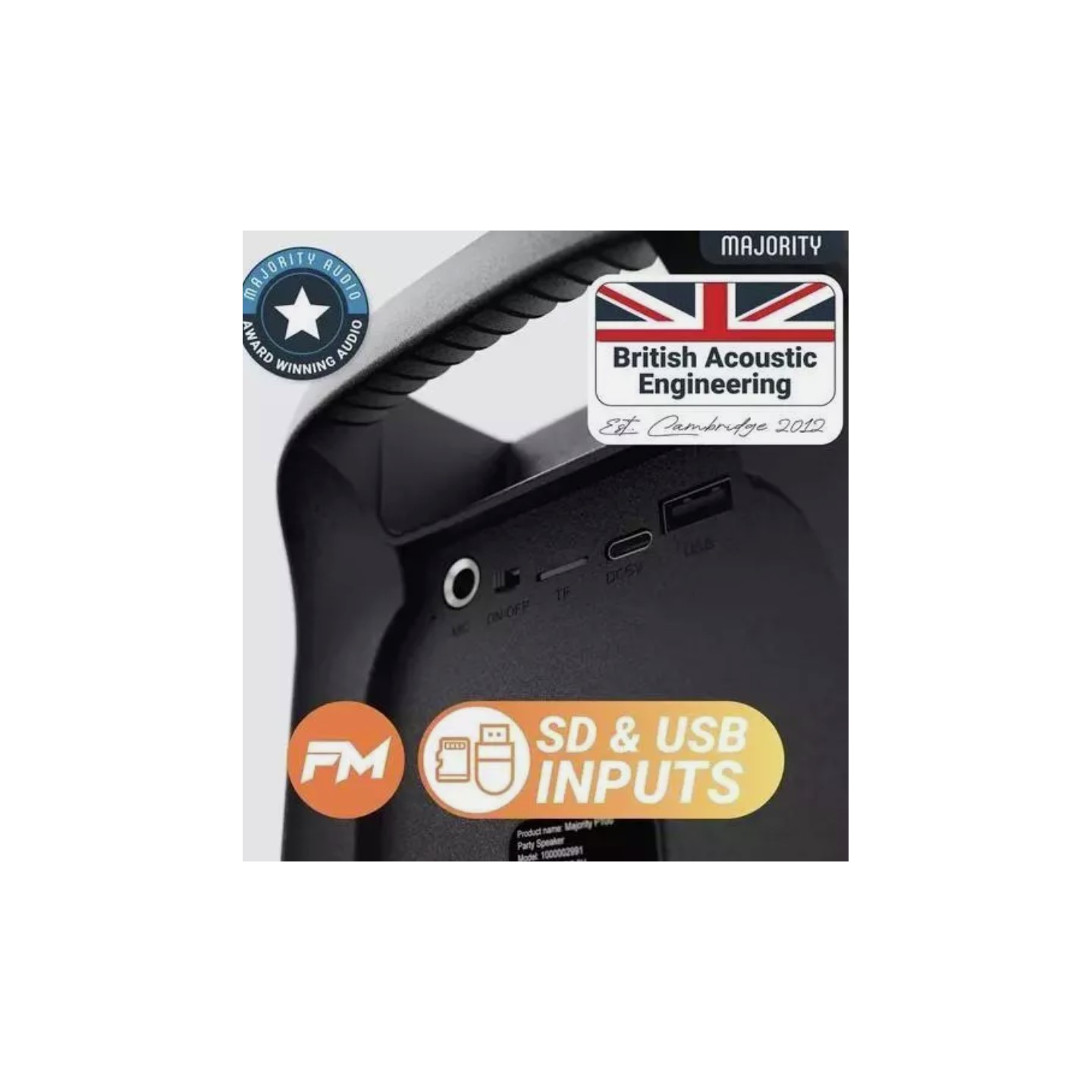 Majority Speakers Portable Karaoke - P200 - 100W Wire Mic BT USB RGB UK — Buy in Cyprus with Fast Delivery