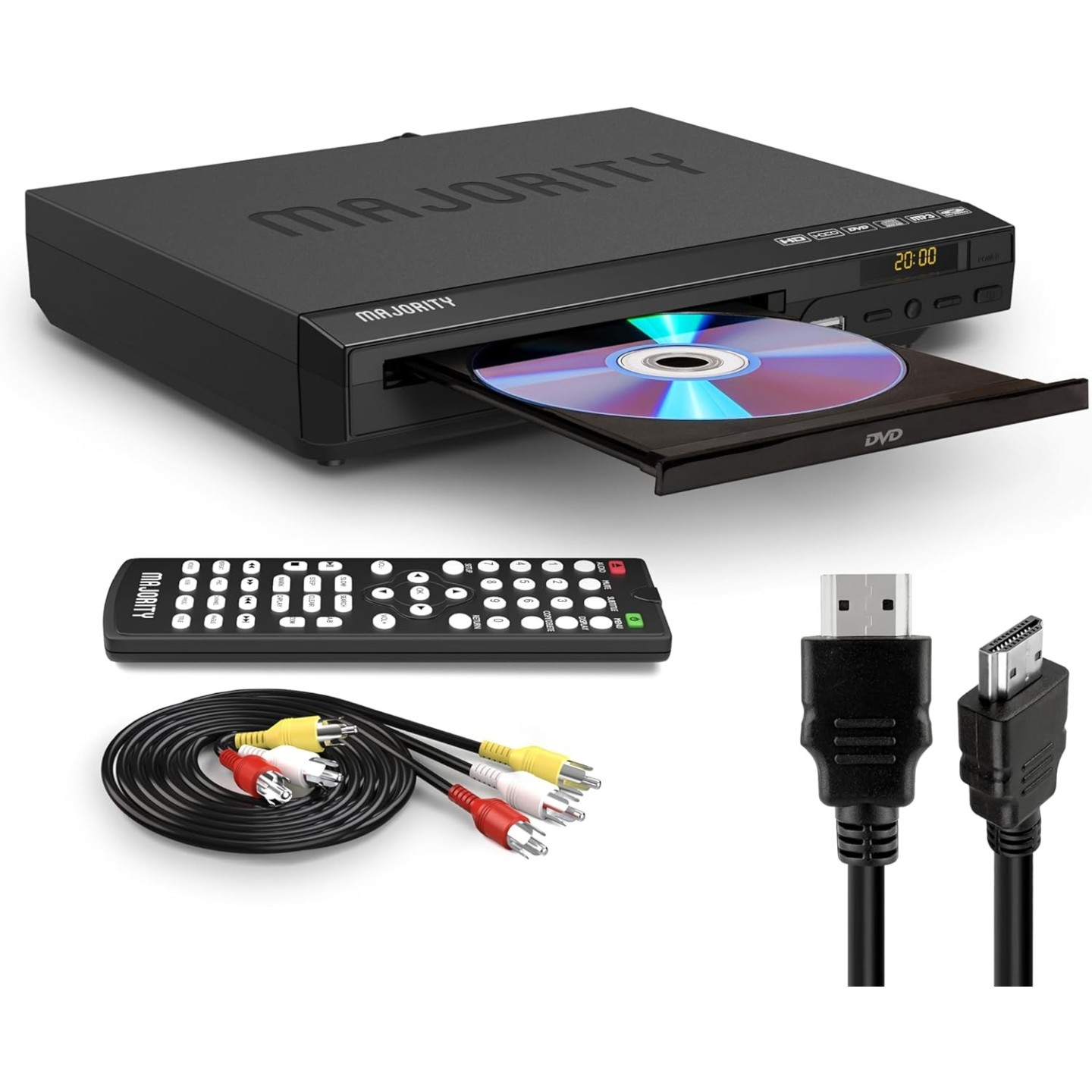Majority DVD Player for TV HDMI and RCA Ports - Multi Region Slim with RC — Buy in Cyprus with Fast Delivery