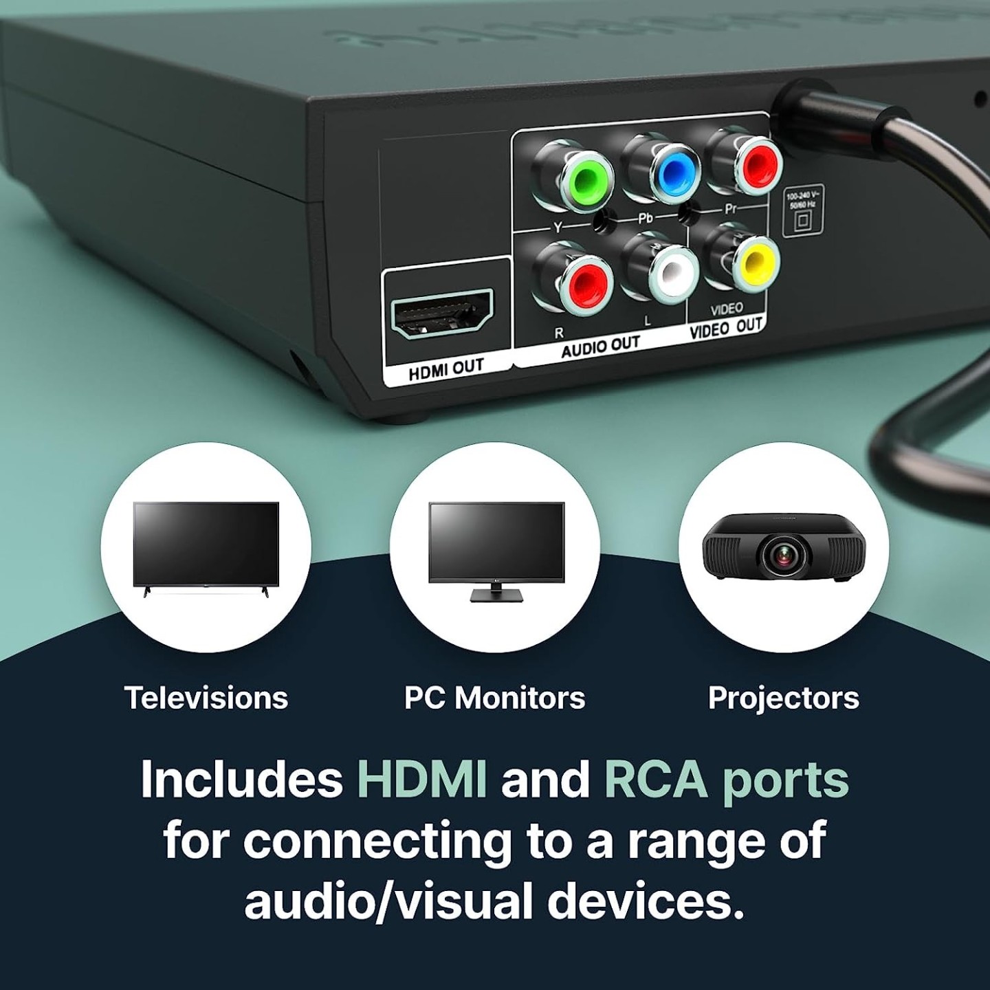 Majority DVD Player for TV HDMI and RCA Ports - Multi Region Slim with RC — Buy in Cyprus with Fast Delivery