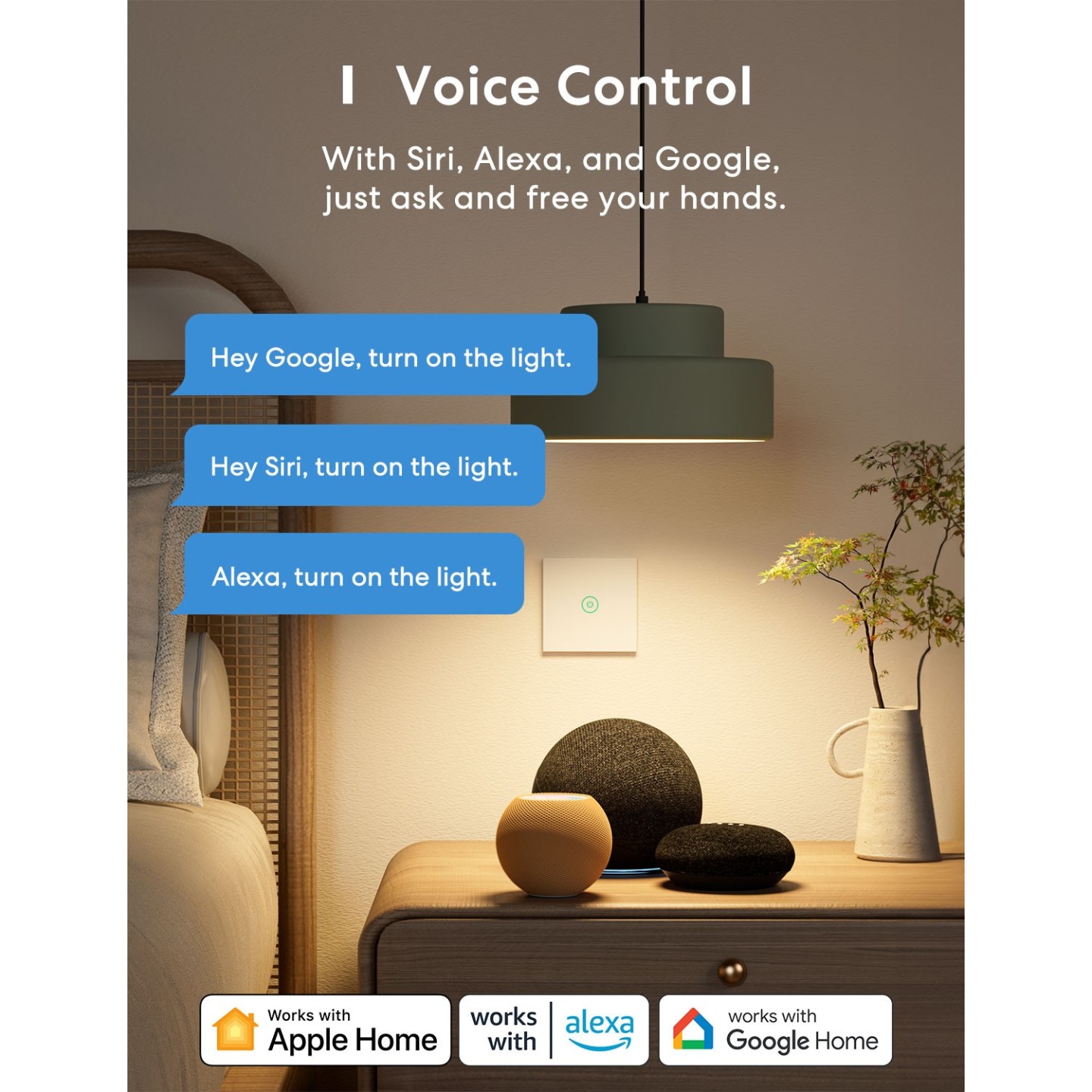 Meross HomeKit Smart Wi-Fi Wall Switch - MSS510HK-EU - 1-Gang 1-way — Buy in Cyprus with Fast Delivery