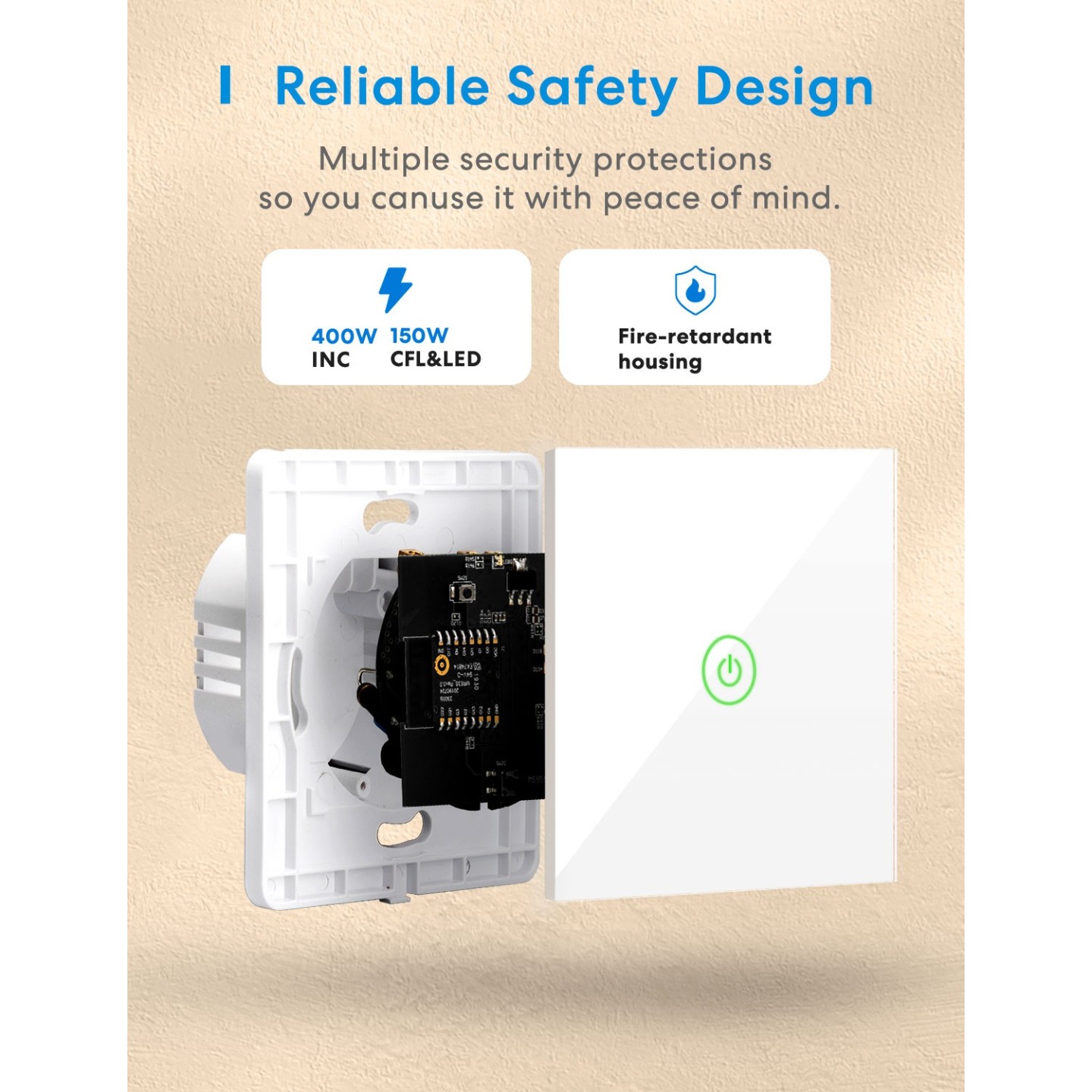 Meross HomeKit Smart Wi-Fi Wall Switch - MSS510HK-EU - 1-Gang 1-way — Buy in Cyprus with Fast Delivery