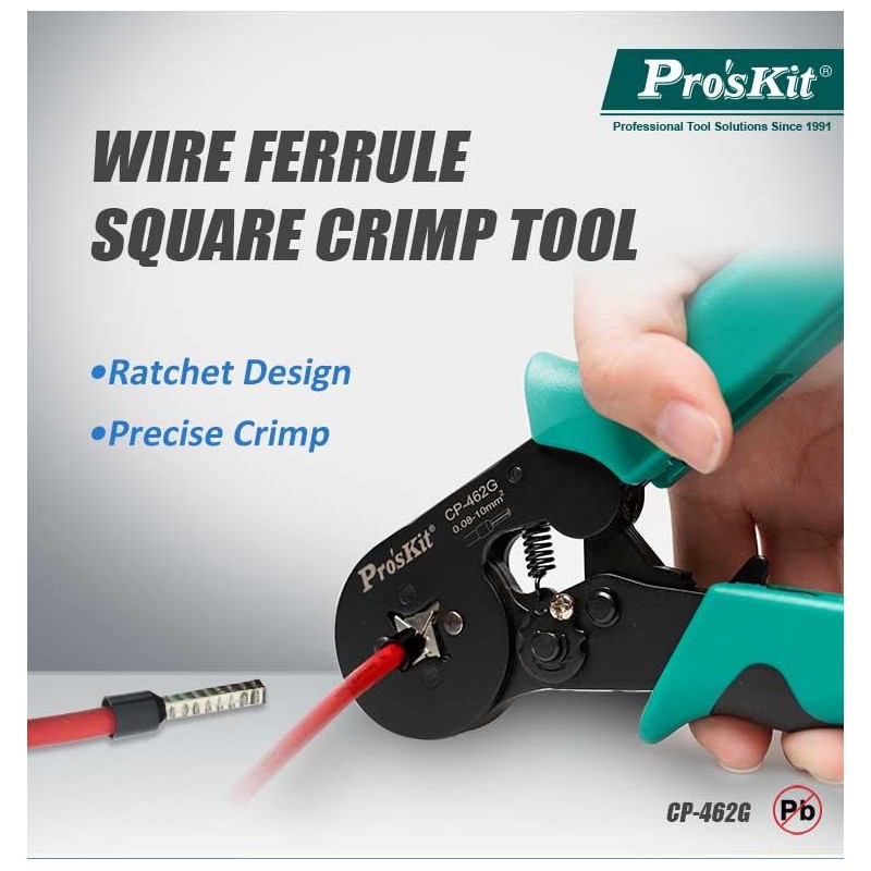 Buy Proskit Crimping Tool Wire Ferrule Square Crimp 175mm - CP-462G - Wire Ferru... in Cyprus, Nicosia, Limassol, Larnaka, Pafos