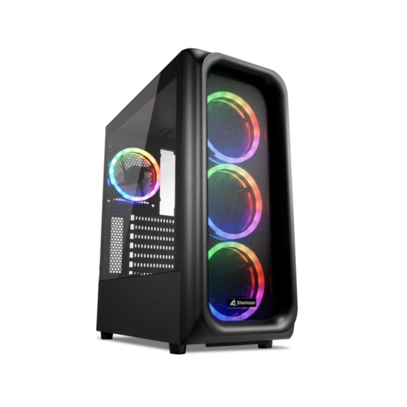 Buy Sharkoon TK5M RGB - Mid-Tower ATX Case, Black, Tempered Glass, RGB Fans, USB-C in Cyprus, Nicosia, Limassol, Larnaka, Pafos
