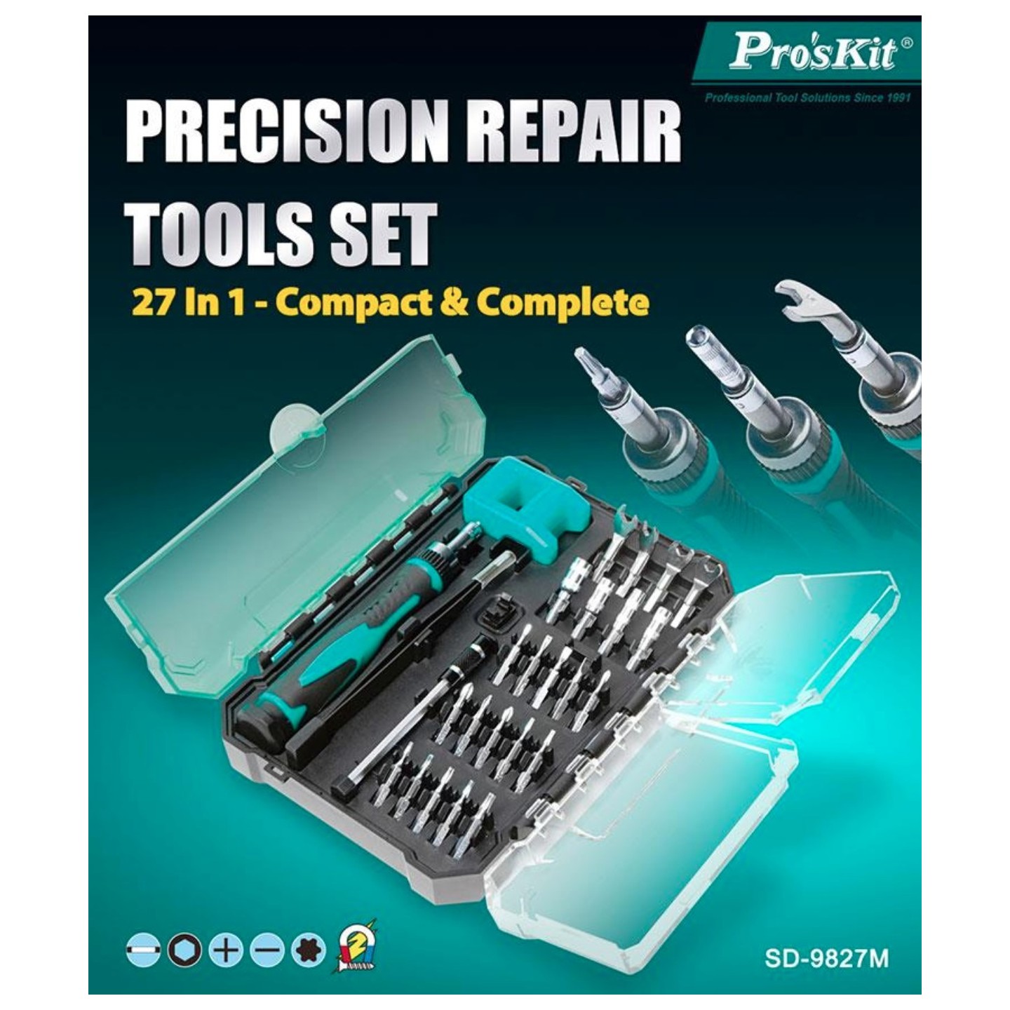 Proskit Repair Precision Tool Set - SD-9827M - 27 Inserts — Buy in Cyprus with Fast Delivery