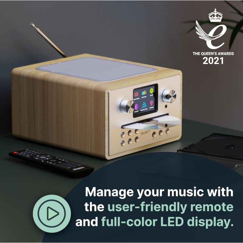 Buy Majority Radio - HOMERTON 2 - FM Radio, CD Player, Bluetooth, Spotify, USB Oak in Cyprus, Nicosia, Limassol, Larnaka, Pafos