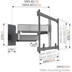 Buy Vogels ELITE TV Wall Mount - TVM5855 - 60x40 Turn up to 75kg (THIN550 Replac... in Cyprus, Nicosia, Limassol, Larnaka, Pafos