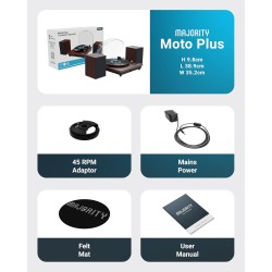 Buy Majority Turntable - MOTO PLUS - incl 60W Speakers & Audio Technica Cartridge in Cyprus, Nicosia, Limassol, Larnaka, Pafos
