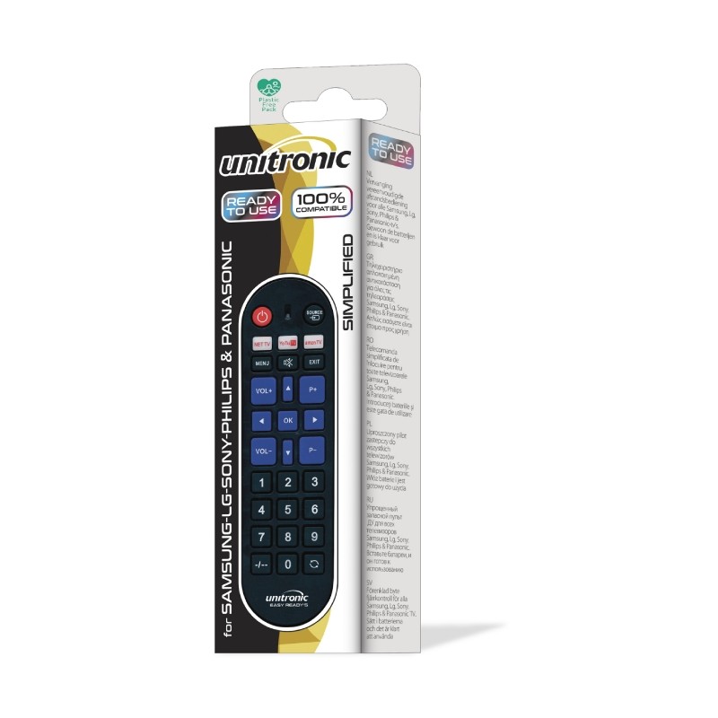 Buy Unitronic Replacement Remote - Ready5 - Easy Multribrand TV Replacement Remote in Cyprus, Nicosia, Limassol, Larnaka, Pafos