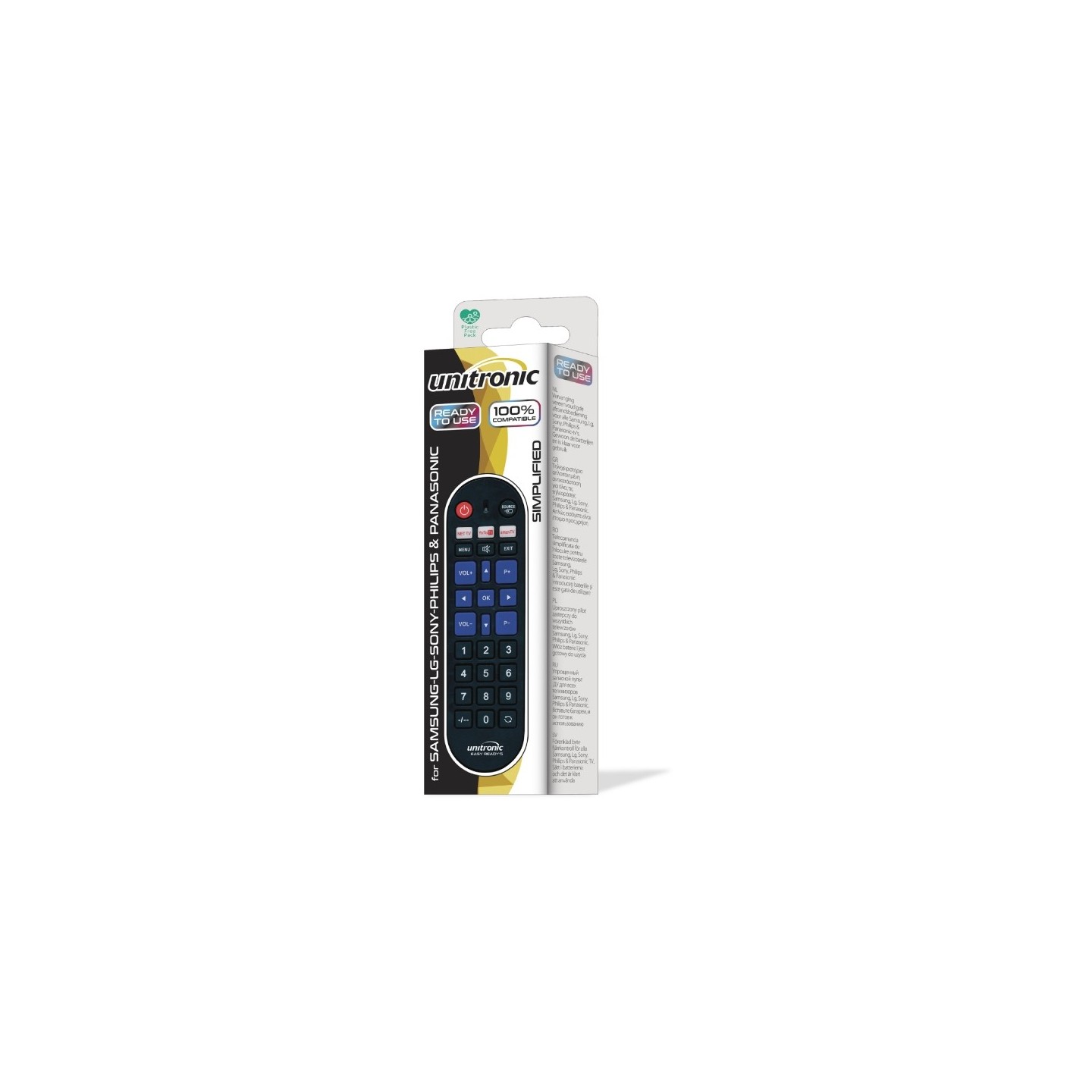 Unitronic Replacement Remote - Ready5 - Easy Multribrand TV Replacement Remote — Buy in Cyprus with Fast Delivery