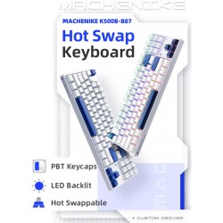Machenike K500B-B87 White-Blue Wired Gaming Keyboard 87 Blue Switch (Boxed) — Buy in Cyprus with Fast Delivery