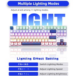 Machenike K500B-B87 White-Blue Wired Gaming Keyboard 87 Blue Switch (Boxed) — Buy in Cyprus with Fast Delivery