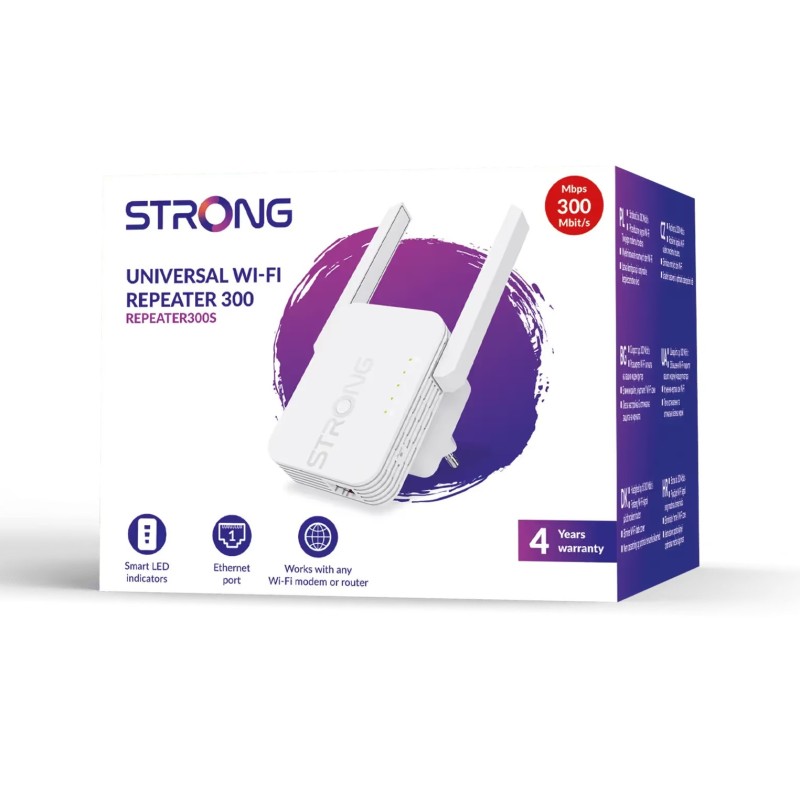 Buy STRONG Repeater - REPEATER300SUK - N300 Wi-Fi Range Extender UK Plug in Cyprus, Nicosia, Limassol, Larnaka, Pafos
