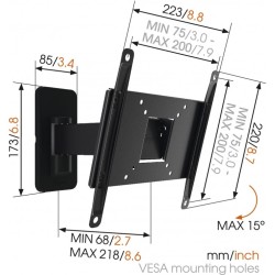 Buy Vogels TV Wall Mount - MA2030 - TURN 19-37'' 1 arm Black in Cyprus, Nicosia, Limassol, Larnaka, Pafos