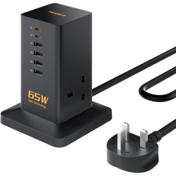 Buy Tessan 2 Gang Extension - TS-FS02UK00 - 4 USB-A 2 USB C 2m 13A in Cyprus, Nicosia, Limassol, Larnaka, Pafos