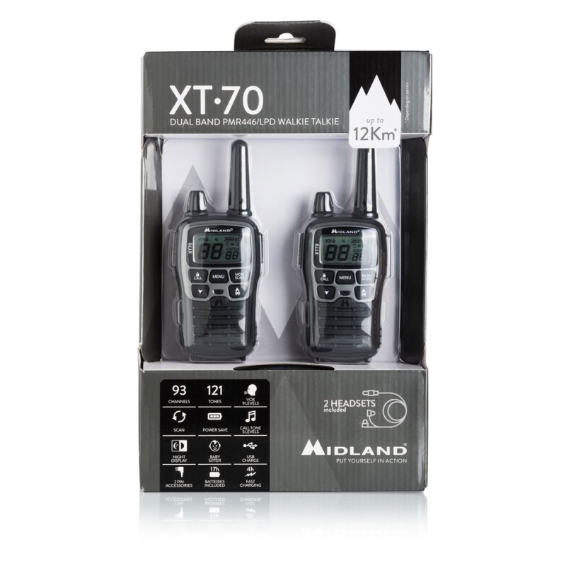 Buy Midland Walkie Talkie - XT70 - Walkie Talkie with Earphone Mic, Charging Dock in Cyprus, Nicosia, Limassol, Larnaka, Pafos
