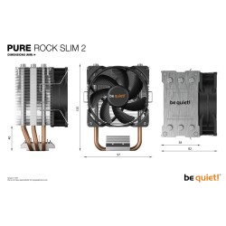 Buy be quiet! Pure Rock Slim 2 - Slim Tower CPU Cooler, Silver, 92mm PWM Fan, 13... in Cyprus, Nicosia, Limassol, Larnaka, Pafos