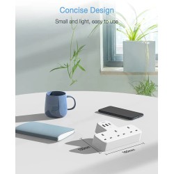 Buy Tessan 3-Gang plug Through UK Charger 2 USB A USB C 13A - TS-223-C - 3-Gang ... in Cyprus, Nicosia, Limassol, Larnaka, Pafos