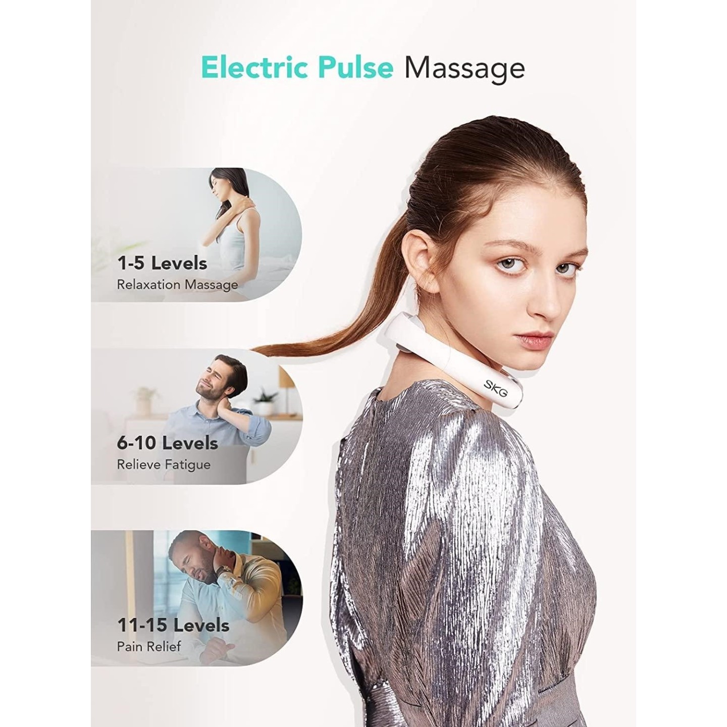SKG Neck Massager - K5 Pro - Pulse-Heat-Remote-4xModes — Buy in Cyprus with Fast Delivery