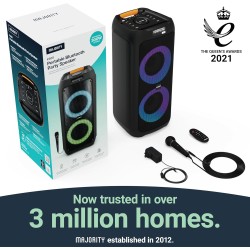 Buy Majority Portable Karaoke Speaker - P300 - 300W Bluetooth USB FM Wired Mic in Cyprus, Nicosia, Limassol, Larnaka, Pafos