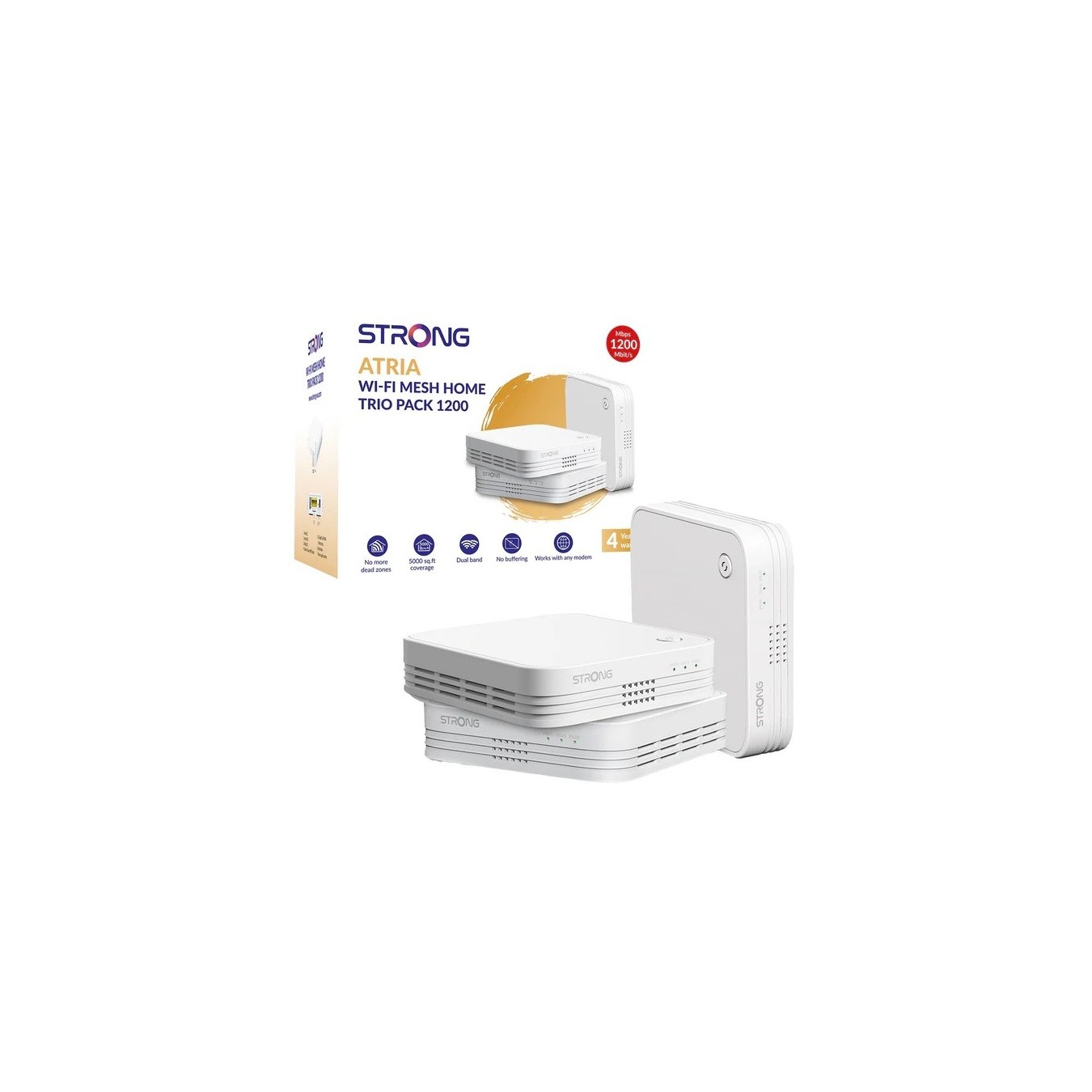 Strong Atria Mesh 1200 AC1200 Wi-Fi 5 3-Pack – 1200 Mbps, 450 m² | Armenius Store