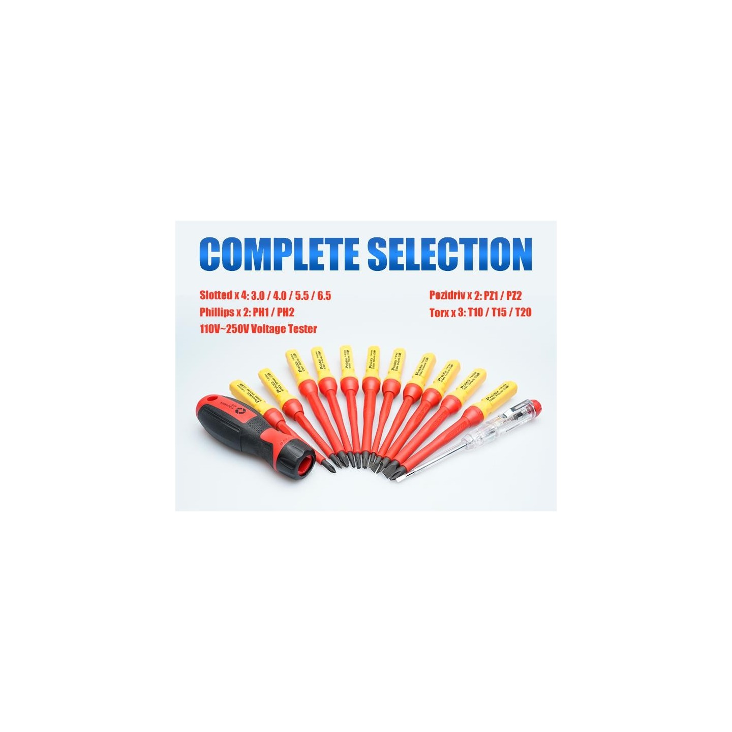 Proskit Screwdriver Insulated VDE Set of 13 pcs - SD-V861 - Proskit Screwdriver Insulated VDE Set of 13 pcs