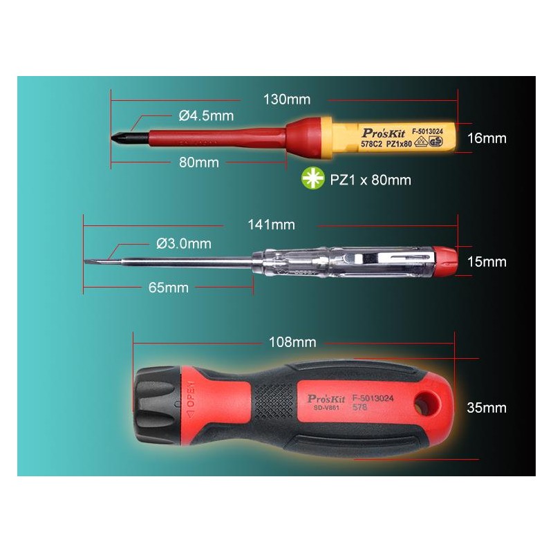 Buy Proskit Screwdriver Insulated VDE Set of 13 pcs - SD-V861 - Proskit Screwdri... in Cyprus, Nicosia, Limassol, Larnaka, Pafos