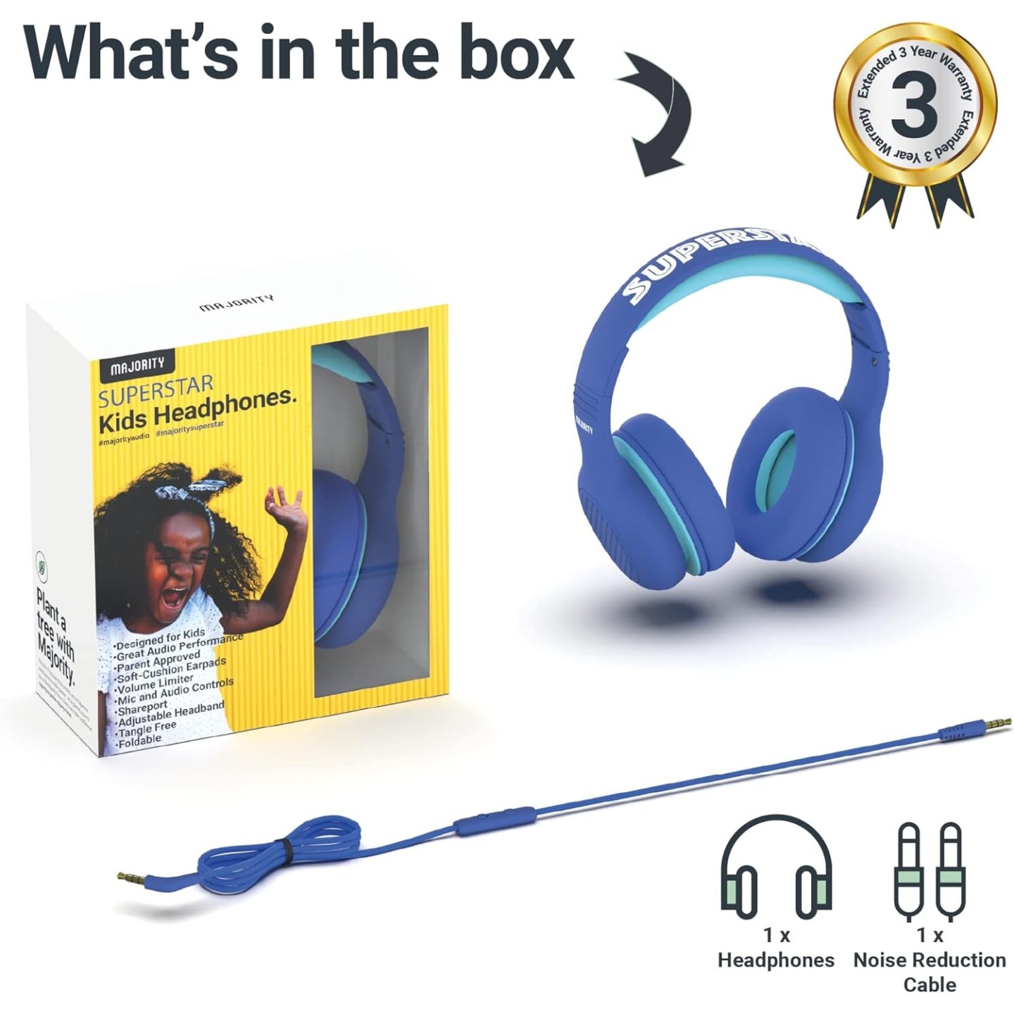 Majority SUPERSTAR Headphones - Kids - Over Ear - Blue — Buy in Cyprus with Fast Delivery