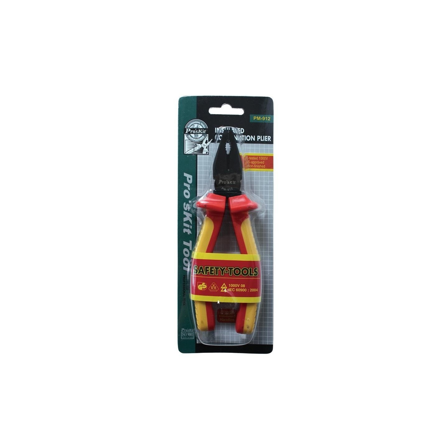 Proskit VDE Insulated Combination Pliers - PM-912 - VDE Insulated Combination Pliers — Buy in Cyprus with Fast Delivery