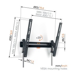 Buy Vogels Tilt TV Wall Mount - TVM3413 - 32-65'' Black in Cyprus, Nicosia, Limassol, Larnaka, Pafos