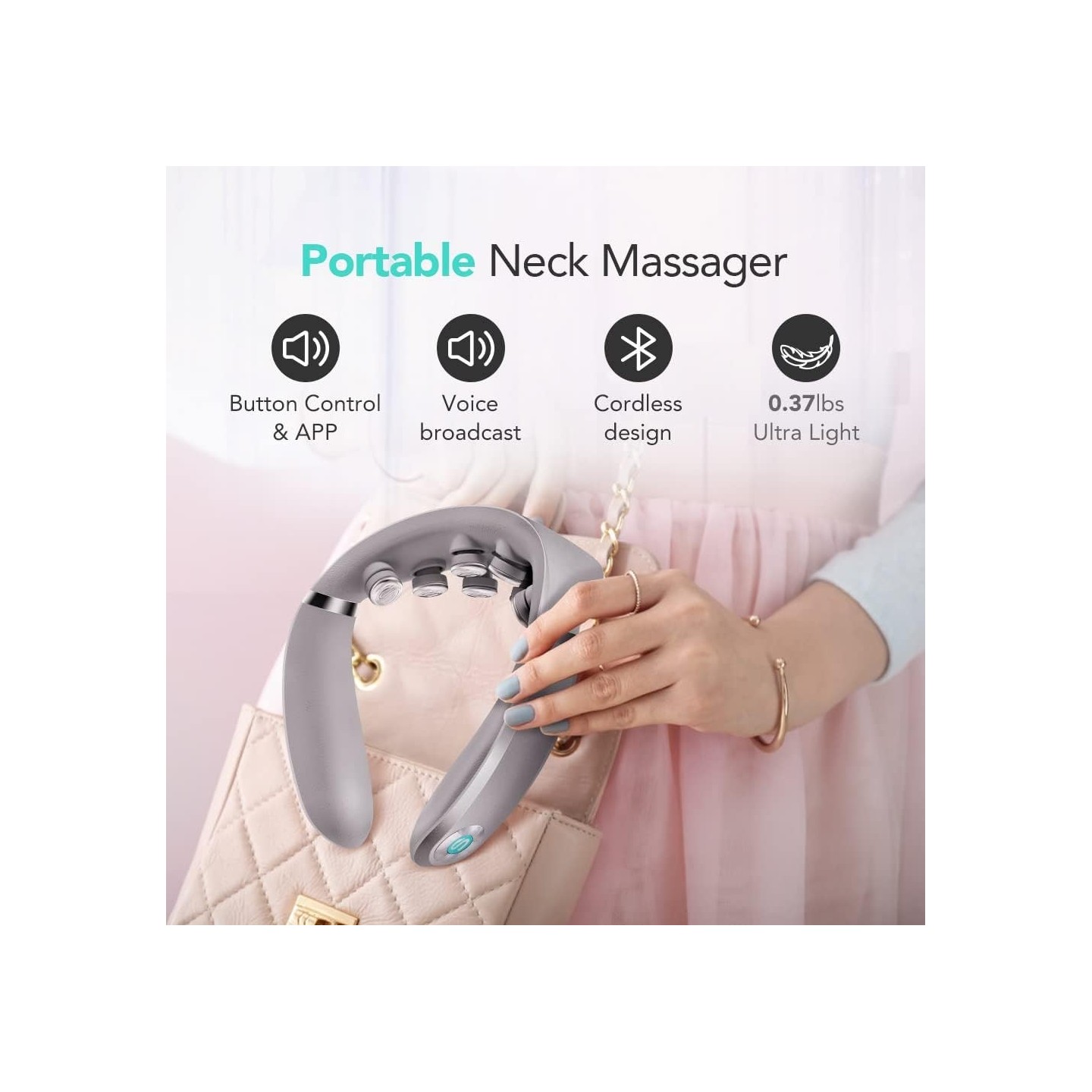 SKG Neck Massager - G7 Pro - Pulse-Heat-APP-Multiple Heads — Buy in Cyprus with Fast Delivery