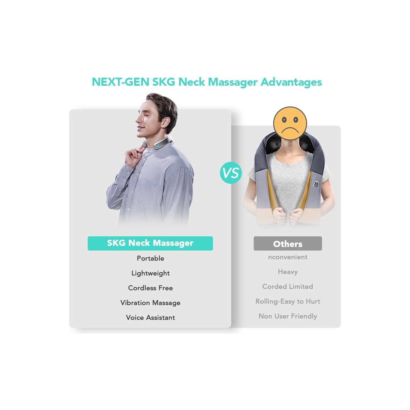 SKG Neck Massager - G7 Pro - Pulse-Heat-APP-Multiple Heads — Buy in Cyprus with Fast Delivery