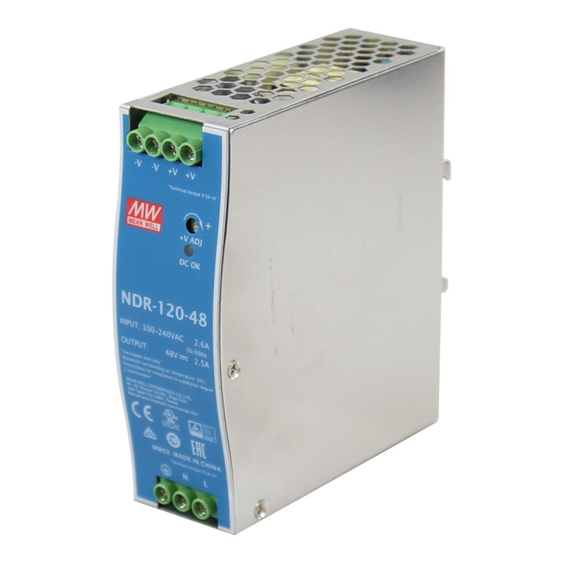 Buy Meanwell Industrial DIN Rail PSU 48V 120W - NDR-120-48 - Industrial DIN Rail... in Cyprus, Nicosia, Limassol, Larnaka, Pafos