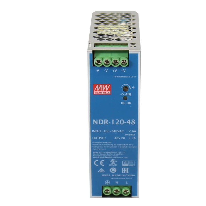 Buy Meanwell Industrial DIN Rail PSU 48V 120W - NDR-120-48 - Industrial DIN Rail... in Cyprus, Nicosia, Limassol, Larnaka, Pafos