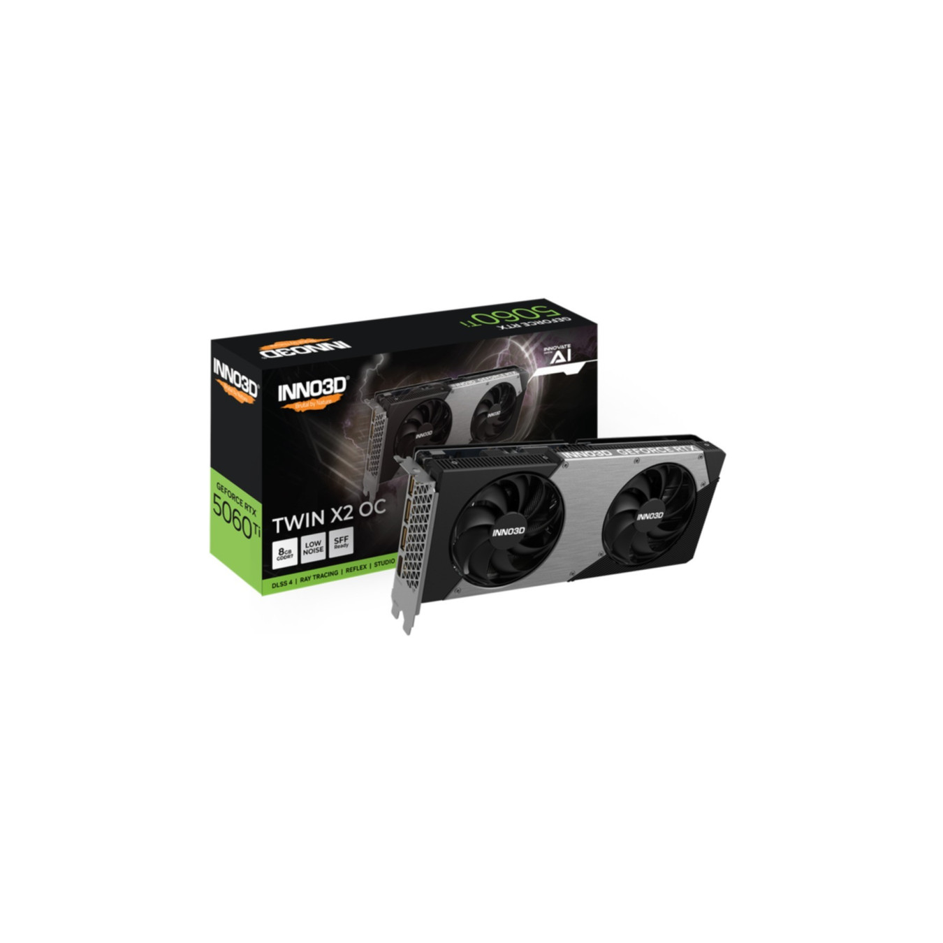 INNO3D GeForce RTX 5060 Ti Twin X2 OC - White, 8GB GDDR7, Boost 2602MHz — Buy in Cyprus with Fast Delivery