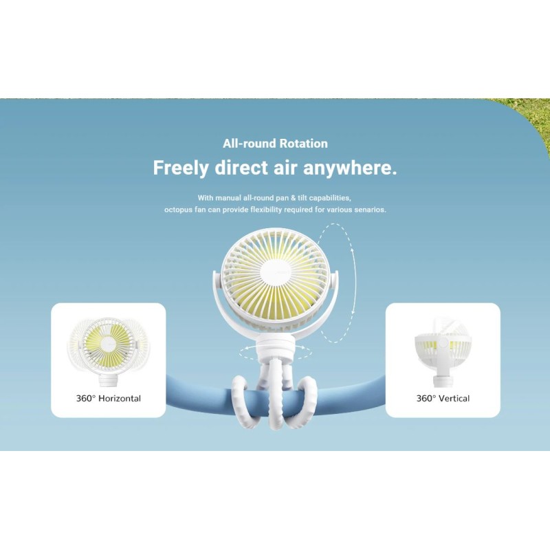 Buy Jisulife Octopus Fan - LIFE1 - Baby White in Cyprus, Nicosia, Limassol, Larnaka, Pafos