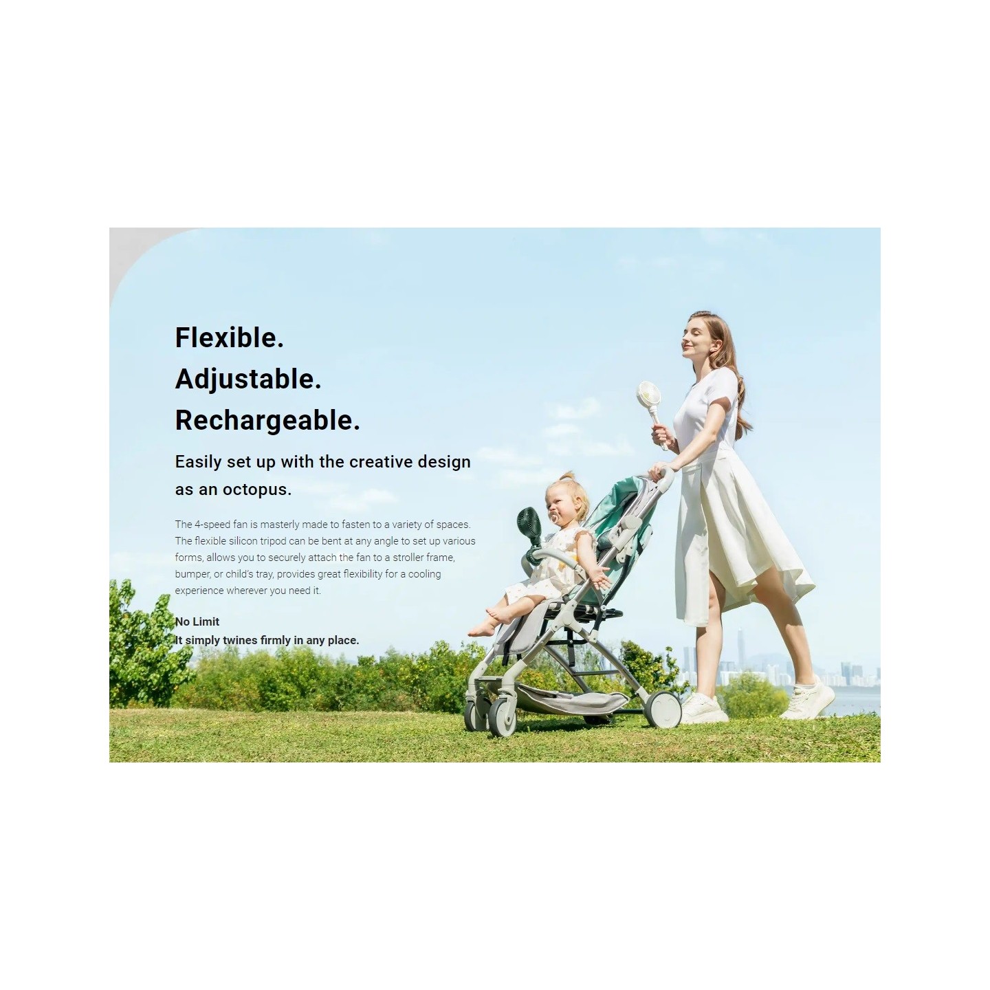 Jisulife Octopus Fan - LIFE1 - Baby White — Buy in Cyprus with Fast Delivery