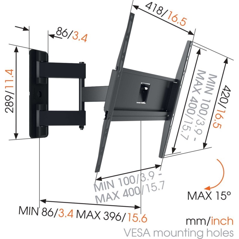 Buy Vogels TV Wall Mount - MA3040 - TURN 32-65'' 2 arms Black in Cyprus, Nicosia, Limassol, Larnaka, Pafos