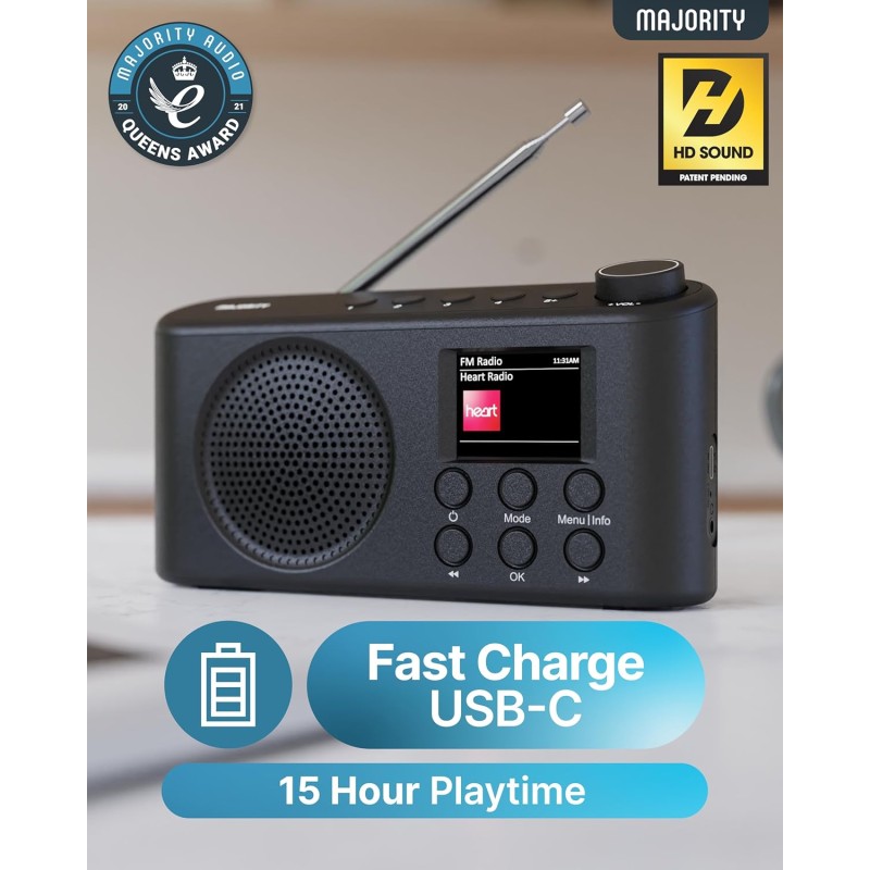 Buy Majority Radio ORWELL Pro Portable with Display - Bluetooth-USB-FM Radio in Cyprus, Nicosia, Limassol, Larnaka, Pafos
