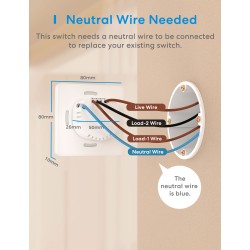 Buy Meross HomeKit Smart Wi-Fi Wall Switch 1-Gang 2-way - MSS550HK-EU - Meross H... in Cyprus, Nicosia, Limassol, Larnaka, Pafos