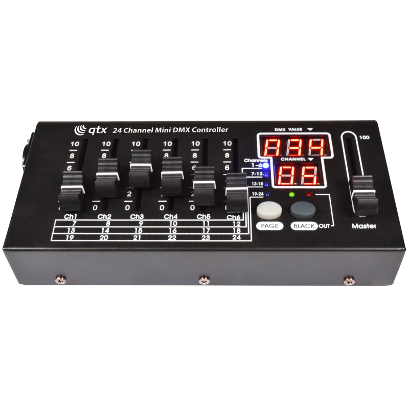 Buy QTX DMX Controller - MDMX-24 - 24 Channel Mini DMX Controller 154.100UK in Cyprus, Nicosia, Limassol, Larnaka, Pafos