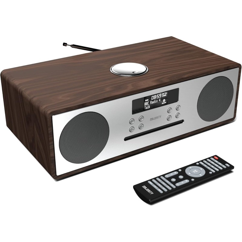Buy Majority OAKINGTON Mini HiFi System - 120W CD-BT-USB-FM Walnut in Cyprus, Nicosia, Limassol, Larnaka, Pafos