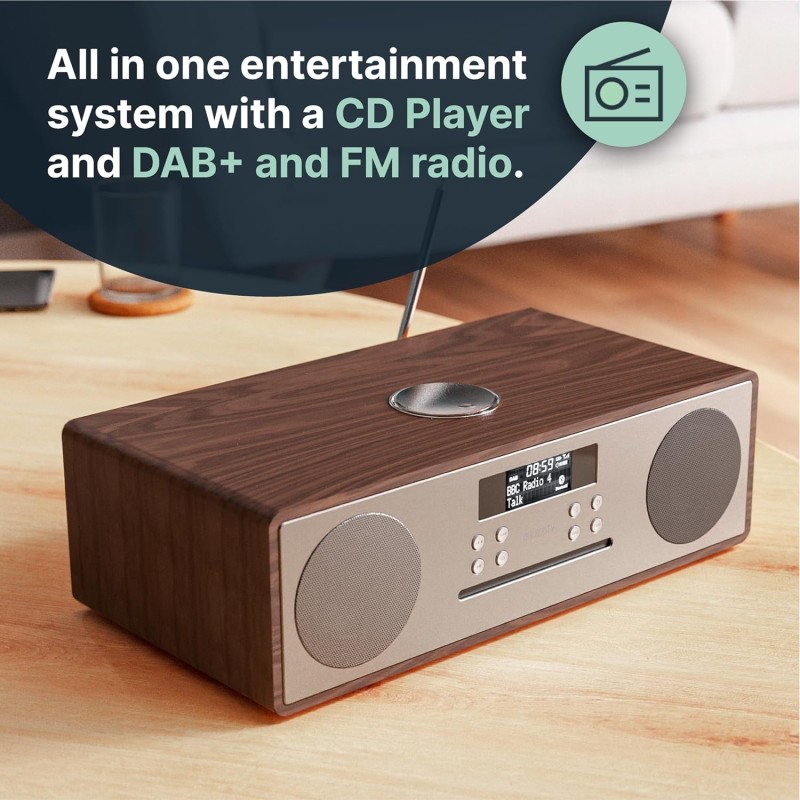 Buy Majority OAKINGTON Mini HiFi System - 120W CD-BT-USB-FM Walnut in Cyprus, Nicosia, Limassol, Larnaka, Pafos