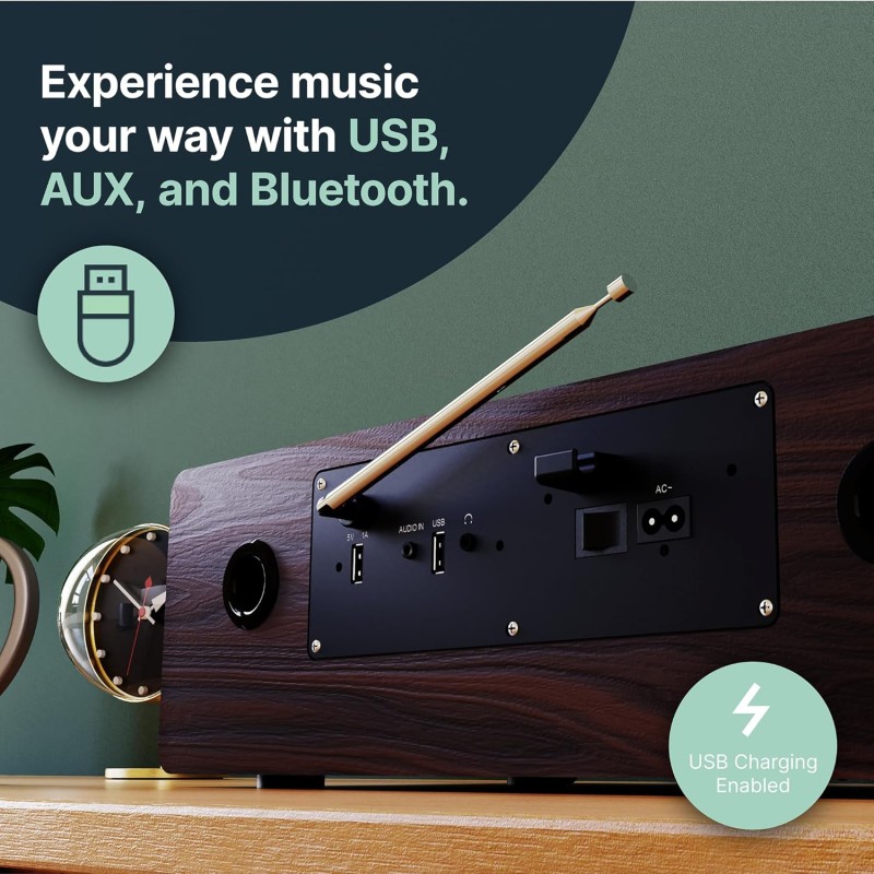 Buy Majority OAKINGTON Mini HiFi System - 120W CD-BT-USB-FM Walnut in Cyprus, Nicosia, Limassol, Larnaka, Pafos